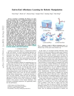 End-to-End Affordance Learning for Robotic Manipulation