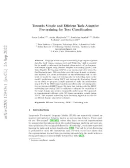 Towards Simple and Efficient Task-Adaptive Pre-training for Text
  Classification