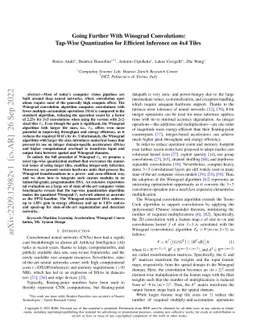 Going Further With Winograd Convolutions: Tap-Wise Quantization for
  Efficient Inference on 4x4 Tile