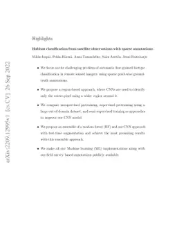 Habitat classification from satellite observations with sparse
  annotations