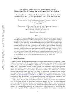 Off-policy estimation of linear functionals: Non-asymptotic theory for
  semi-parametric efficiency