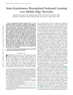 Semi-Synchronous Personalized Federated Learning over Mobile Edge
  Networks