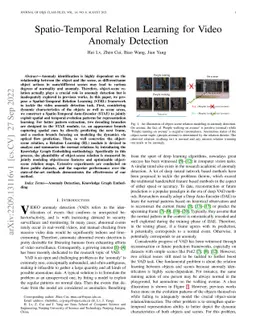 Spatio-Temporal Relation Learning for Video Anomaly Detection