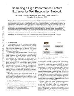 Searching a High-Performance Feature Extractor for Text Recognition
  Network