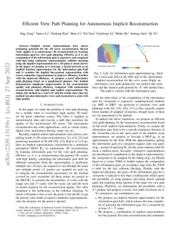 Efficient View Path Planning for Autonomous Implicit Reconstruction
