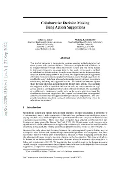 Collaborative Decision Making Using Action Suggestions