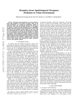 Dynamics-Aware Spatiotemporal Occupancy Prediction in Urban Environments