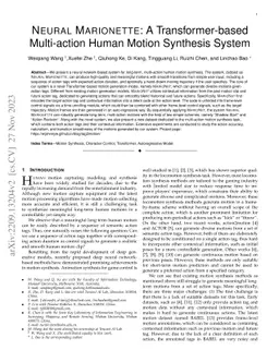 NEURAL MARIONETTE: A Transformer-based Multi-action Human Motion
  Synthesis System