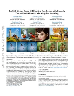 Im2Oil: Stroke-Based Oil Painting Rendering with Linearly Controllable
  Fineness Via Adaptive Sampling