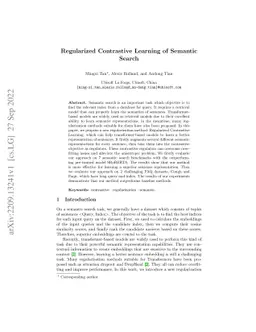 Regularized Contrastive Learning of Semantic Search