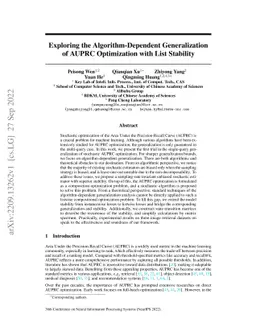 Exploring the Algorithm-Dependent Generalization of AUPRC Optimization
  with List Stability