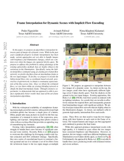 Frame Interpolation for Dynamic Scenes with Implicit Flow Encoding