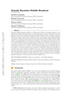 Oracular Byzantine Reliable Broadcast [Extended Version]