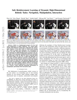 Safe Reinforcement Learning of Dynamic High-Dimensional Robotic Tasks:
  Navigation, Manipulation, Interaction