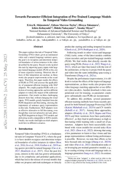Towards Parameter-Efficient Integration of Pre-Trained Language Models
  In Temporal Video Grounding