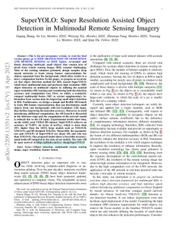 SuperYOLO: Super Resolution Assisted Object Detection in Multimodal
  Remote Sensing Imagery