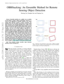 OBBStacking: An Ensemble Method for Remote Sensing Object Detection