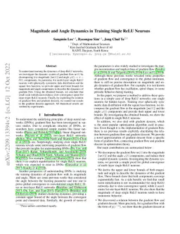 Magnitude and Angle Dynamics in Training Single ReLU Neurons