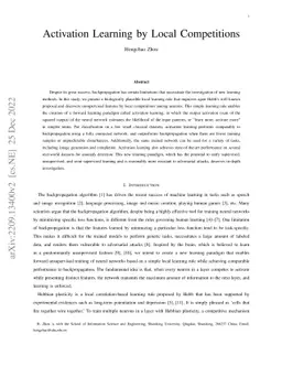 Activation Learning by Local Competitions