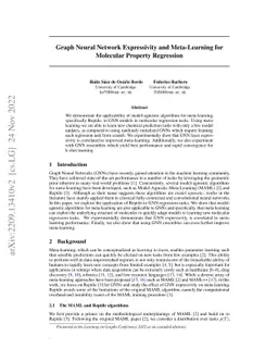 Graph Neural Network Expressivity and Meta-Learning for Molecular
  Property Regression