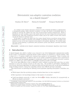 Deterministic non-adaptive contention resolution on a shared channel