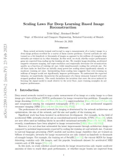 Scaling Laws For Deep Learning Based Image Reconstruction