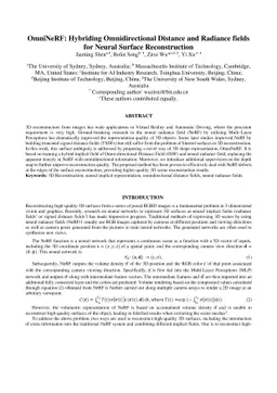OmniNeRF: Hybriding Omnidirectional Distance and Radiance fields for
  Neural Surface Reconstruction