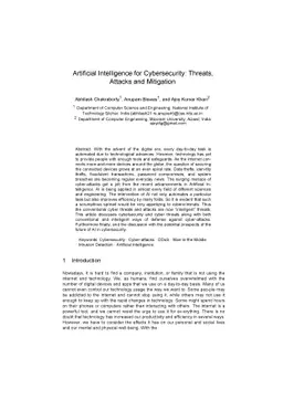 Artificial Intelligence for Cybersecurity: Threats, Attacks and
  Mitigation