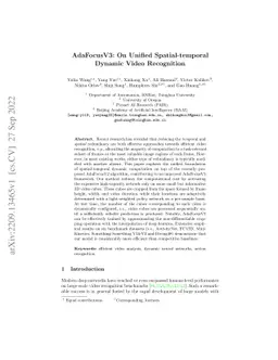AdaFocusV3: On Unified Spatial-temporal Dynamic Video Recognition