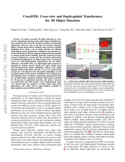 CrossDTR: Cross-view and Depth-guided Transformers for 3D Object
  Detection