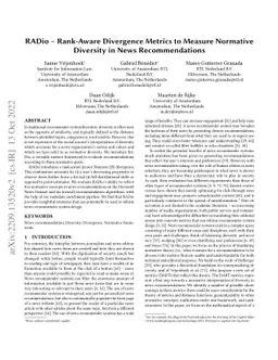RADio -- Rank-Aware Divergence Metrics to Measure Normative Diversity in
  News Recommendations