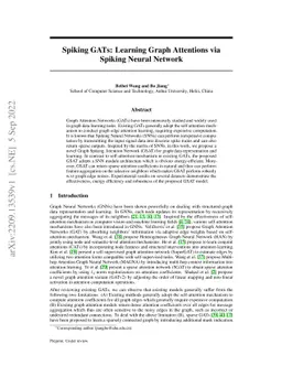 Spiking GATs: Learning Graph Attentions via Spiking Neural Network