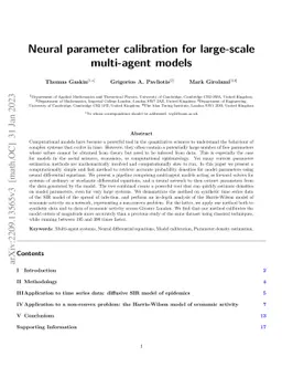 Neural parameter calibration for large-scale multi-agent models