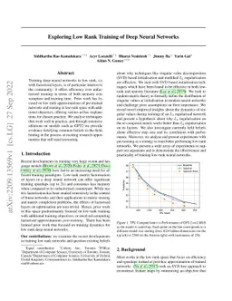 Exploring Low Rank Training of Deep Neural Networks
