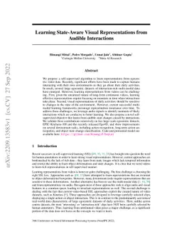 Learning State-Aware Visual Representations from Audible Interactions