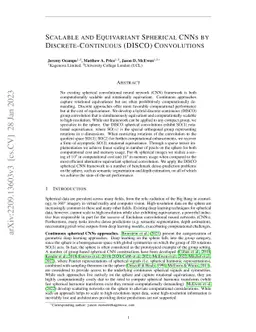 Scalable and Equivariant Spherical CNNs by Discrete-Continuous (DISCO)
  Convolutions