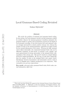 Local Grammar-Based Coding Revisited