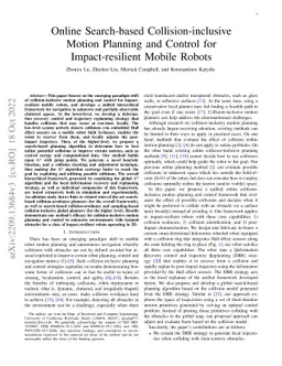 Online Search-based Collision-inclusive Motion Planning and Control for
  Impact-resilient Mobile Robots