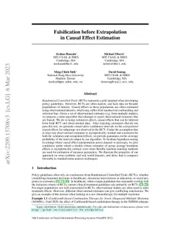 Falsification before Extrapolation in Causal Effect Estimation