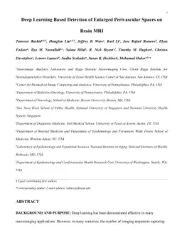 Deep Learning Based Detection of Enlarged Perivascular Spaces on Brain
  MRI