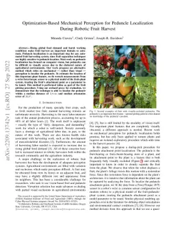 Optimization-Based Mechanical Perception for Peduncle Localization
  During Robotic Fruit Harvest