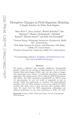 Disruptive Changes in Field Equation Modeling: A Simple Interface for
  Wafer Scale Engines