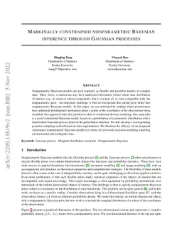 Marginally Constrained Nonparametric Bayesian Inference through Gaussian
  Processes