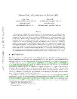 Online Policy Optimization for Robust MDP