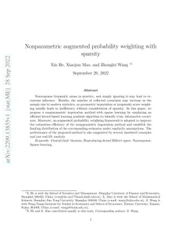 Nonparametric augmented probability weighting with sparsity