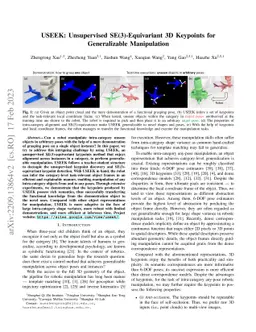 USEEK: Unsupervised SE(3)-Equivariant 3D Keypoints for Generalizable
  Manipulation