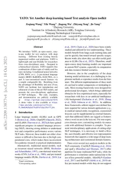 YATO: Yet Another deep learning based Text analysis Open toolkit