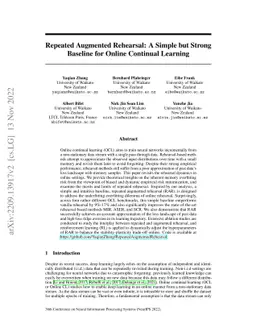 A simple but strong baseline for online continual learning: Repeated
  Augmented Rehearsal