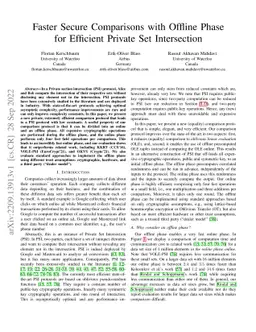 Faster Secure Comparisons with Offline Phase for Efficient Private Set
  Intersection