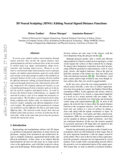 3D Neural Sculpting (3DNS): Editing Neural Signed Distance Functions